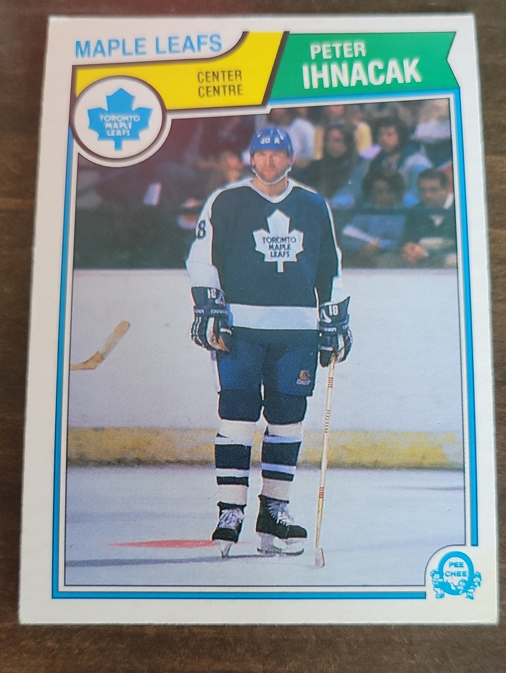 1983/84 OPC Peter Ihnacak Toronto Maple Leafs Hockey Card - Blue & White